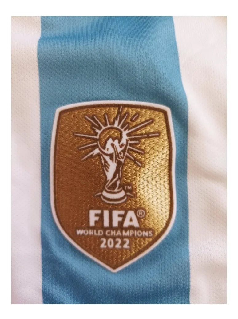 Camiseta Selección Argentina Mundial Qatar 2022 Messi 10 Alta Calidad 3 Estrellas Campeones del Mundo