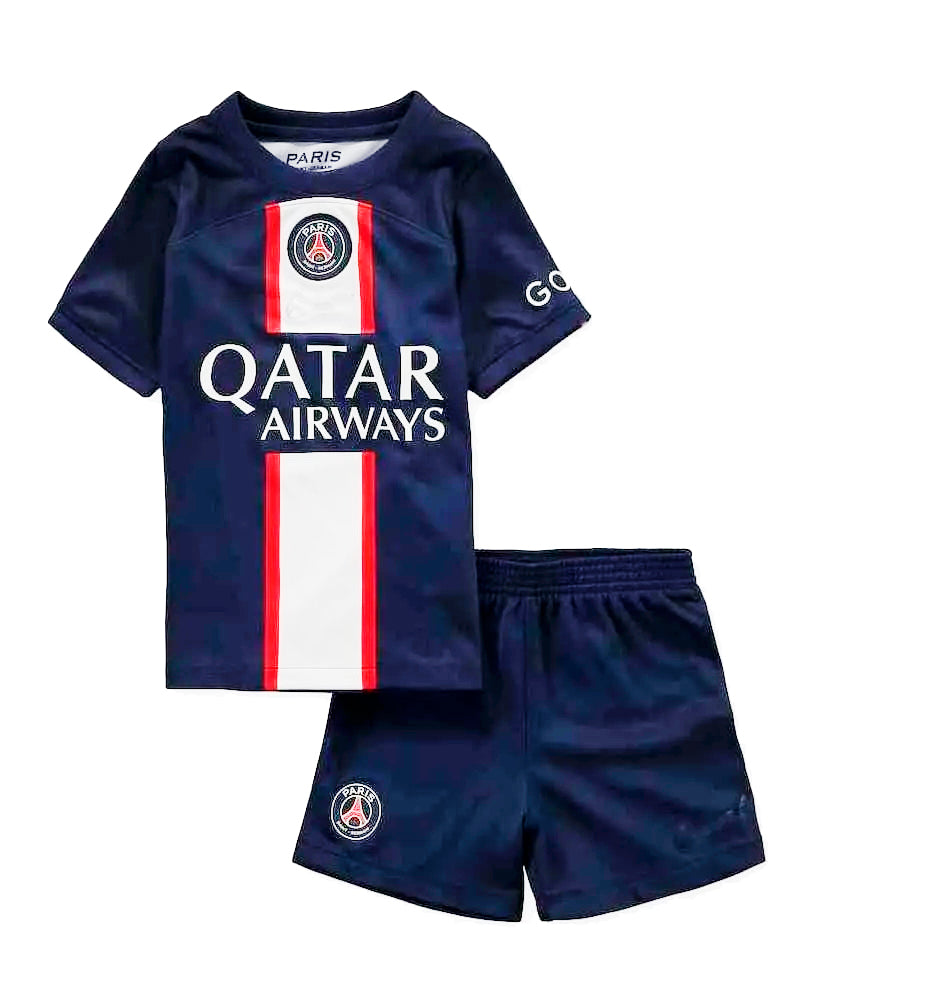 Equipación Camiseta y Short Paris Saint Germain Temporada 2022-2023 Mbappé 7 Niño Alta Calidad