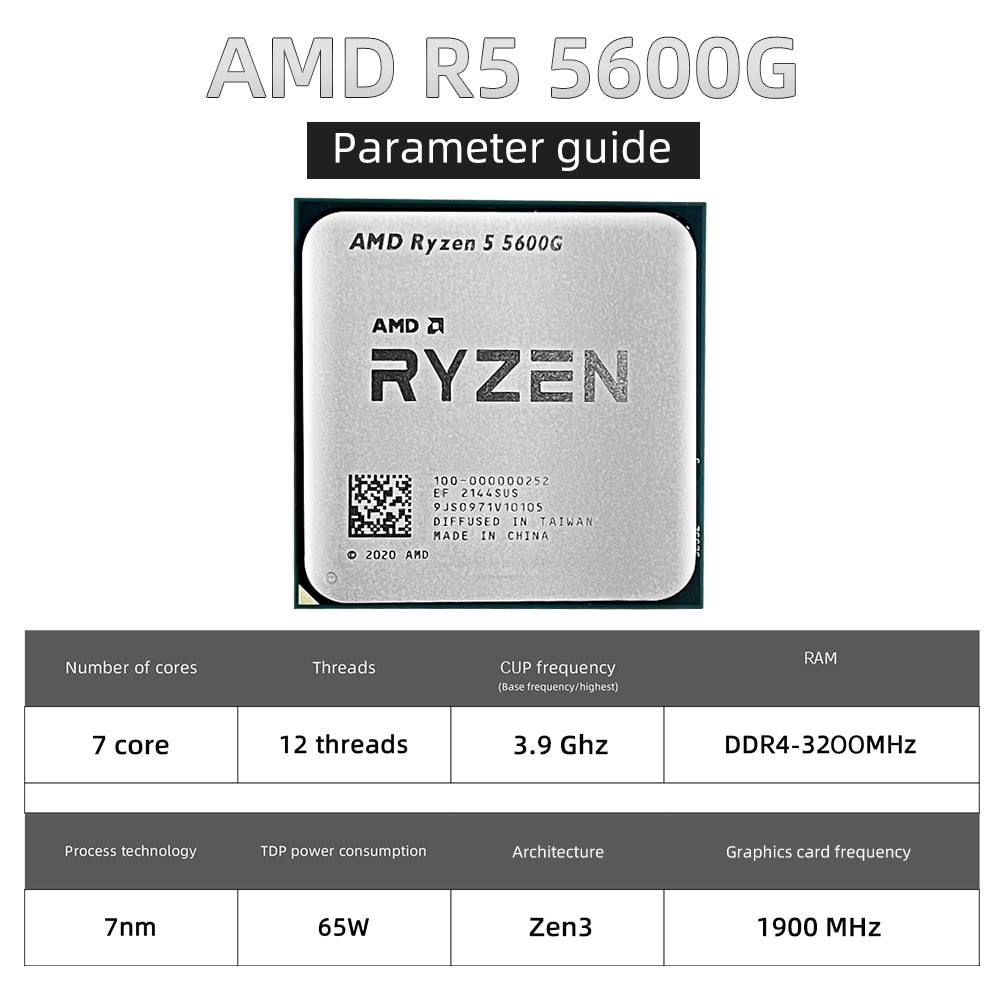 Procesador Amd Ryzen 5 5600g con gráficos integrados Radeon™ Graphics