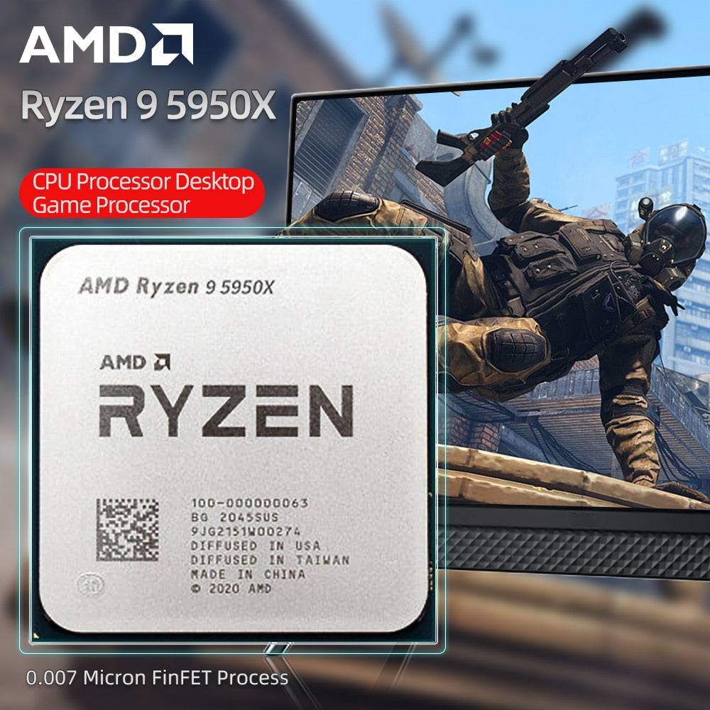 Procesador AMD R9 5950X CPU 3.4 GHz 16 Cores 32 Threads AM4 Ryzen 9 5950X 7NM L3=64M