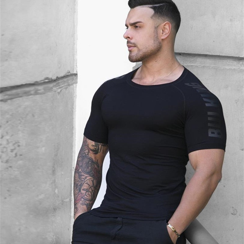 Polera KAIERKANG® Ajustada para hombre Fitness y Gym