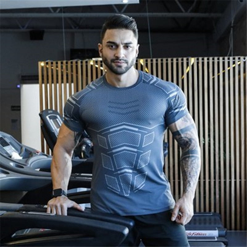 Polera KAIERKANG® Ajustada para hombre Fitness y Gym