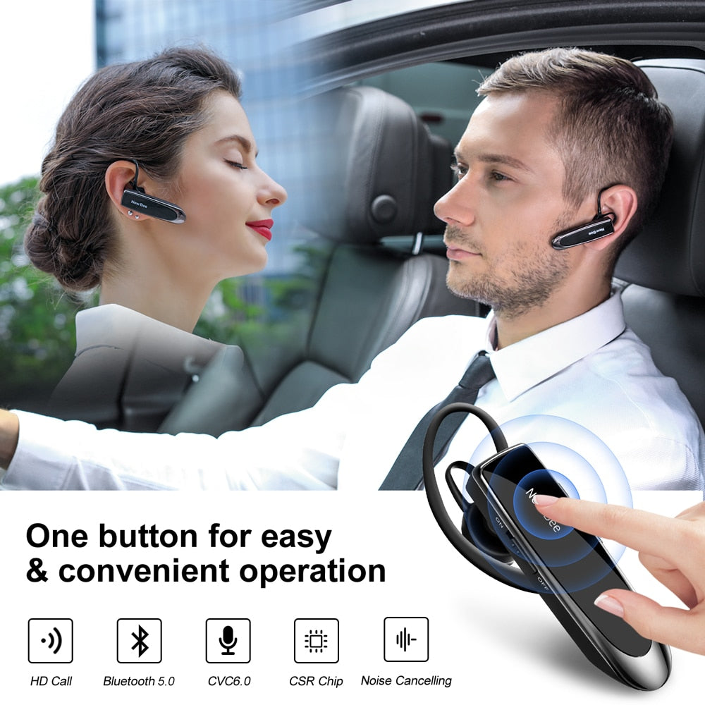 New Bee Bluetooth 5.0 Wireless Audifono y microfono 24Hrs para telefonos inteligentes