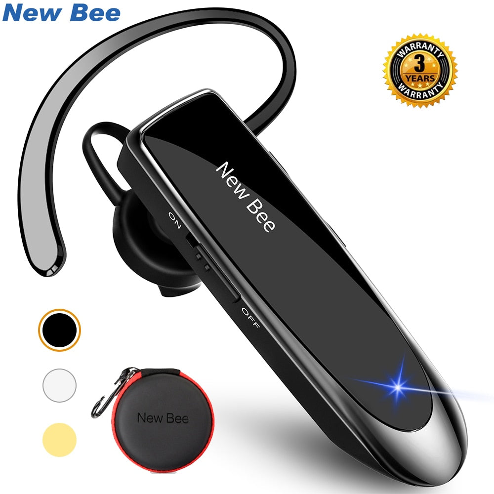 New Bee Bluetooth 5.0 Wireless Audifono y microfono 24Hrs para telefonos inteligentes