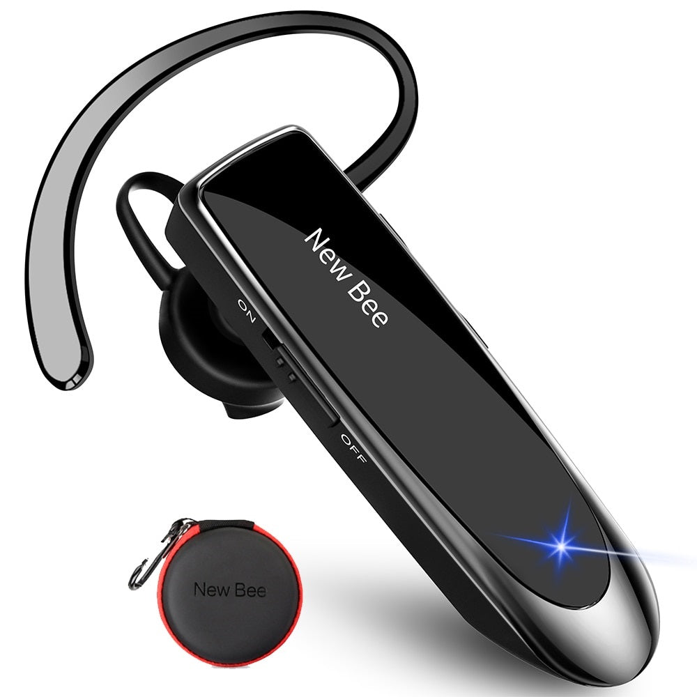 New Bee Bluetooth 5.0 Wireless Audifono y microfono 24Hrs para telefonos inteligentes